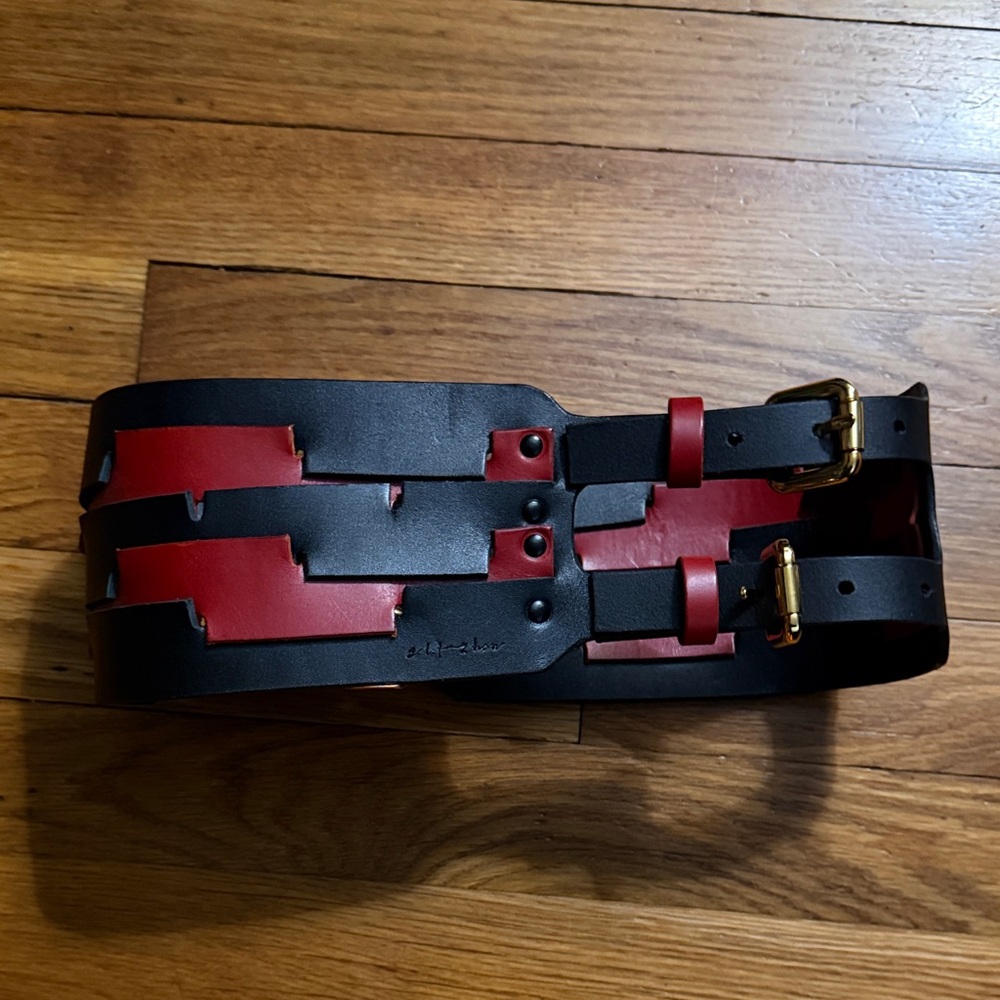 Elf Zhou / Leather Artefact NWOT Double Buckle Belt